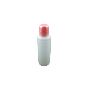 Áttetsző műanyag folyadék flakon pink kupakkal 100ml #006