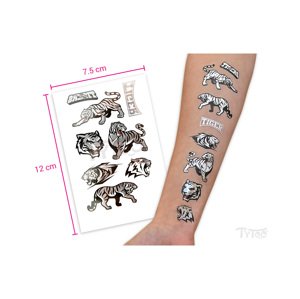 Matrica tetoválás  VE-114 Ezüst Tigrisek