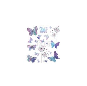 Matrica tetoválás  RH-020 Pitypangok, Lila és Kék Pillangókkal